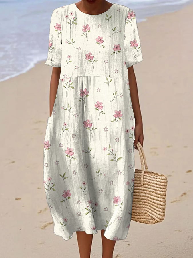 Juriz | Robe d'été à manches courtes avec imprimé floral