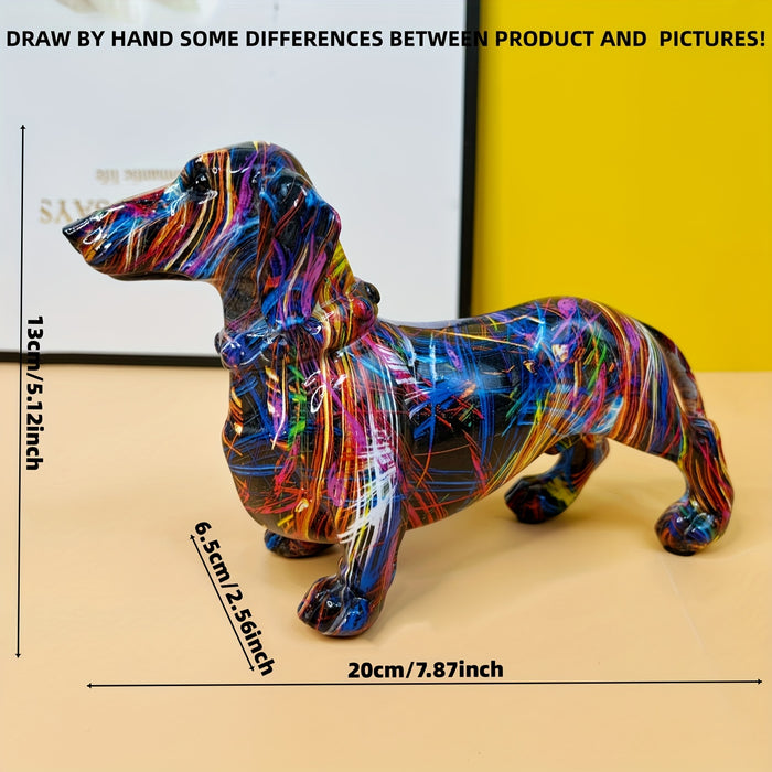 Dachshund Delight – Statue Colorée de Teckel pour une Ambiance Ludique dans votre Maison