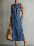 Julia | Robe en Jean avec Détails en Dentelle Vintage