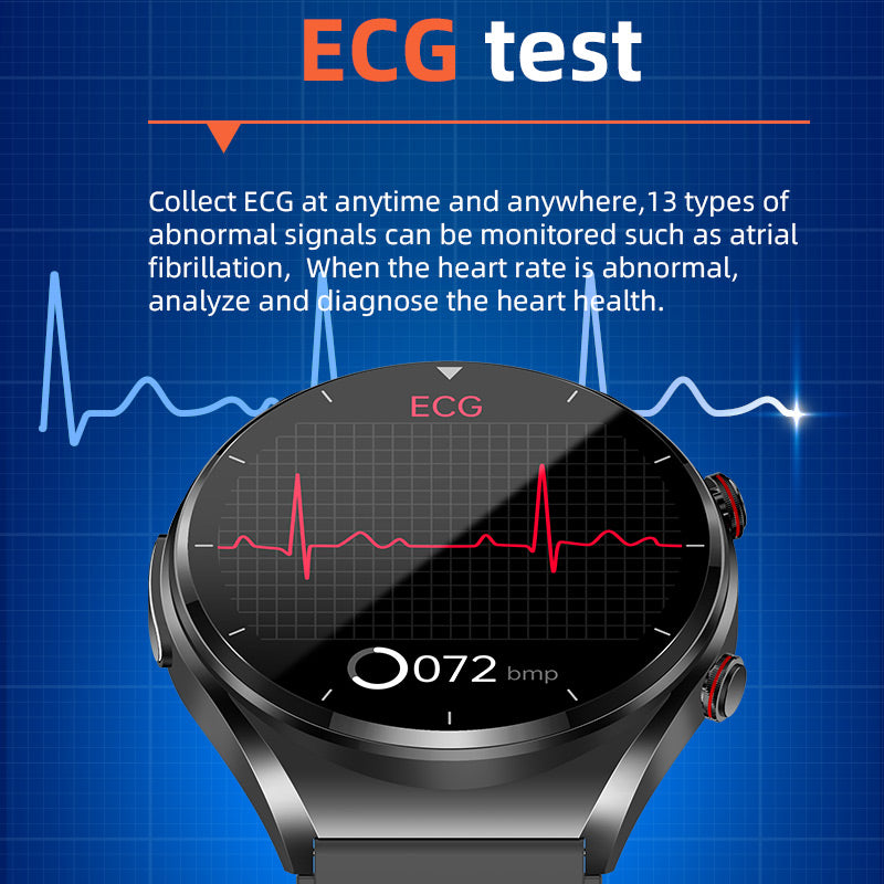 Mesure de la glycémie en un clic|Glycémie Pression artérielle ECG|ECG HRV Surveillance de la fréquence cardiaque Montre Connectée Santé