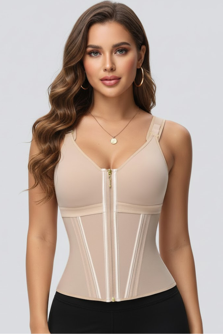 Corset à fermeture éclair pour femmes avec bretelles ajustables