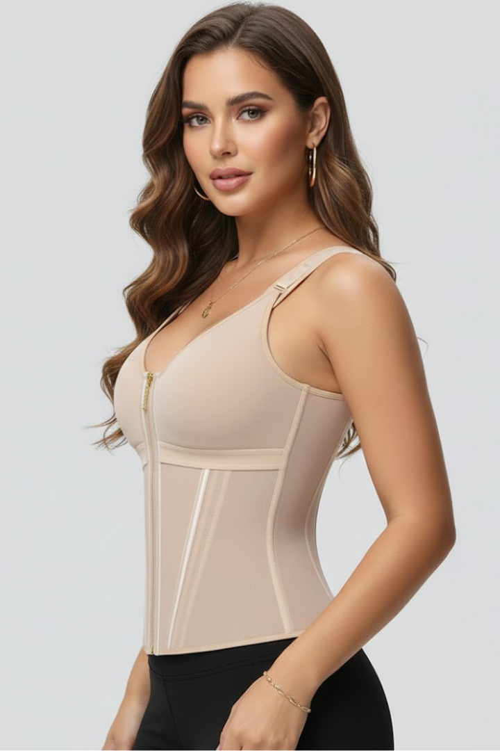 Corset à fermeture éclair pour femmes avec bretelles ajustables