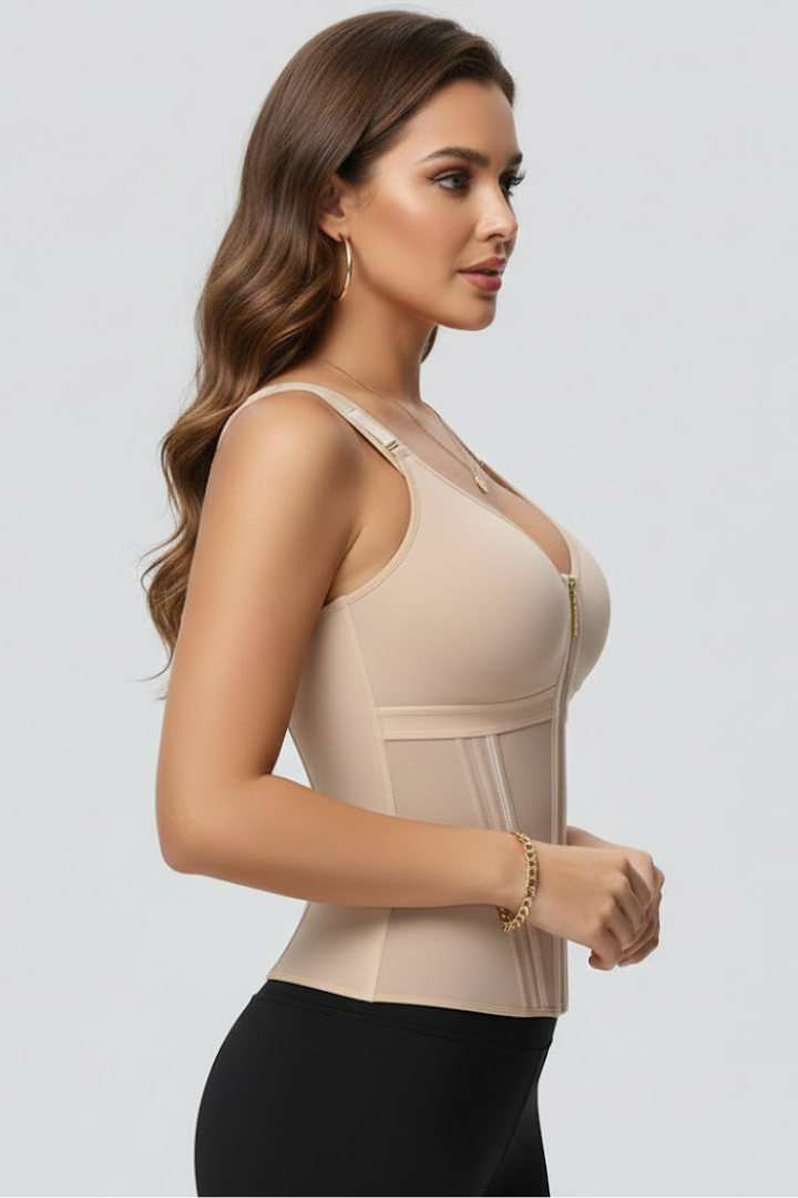 Corset à fermeture éclair pour femmes avec bretelles ajustables