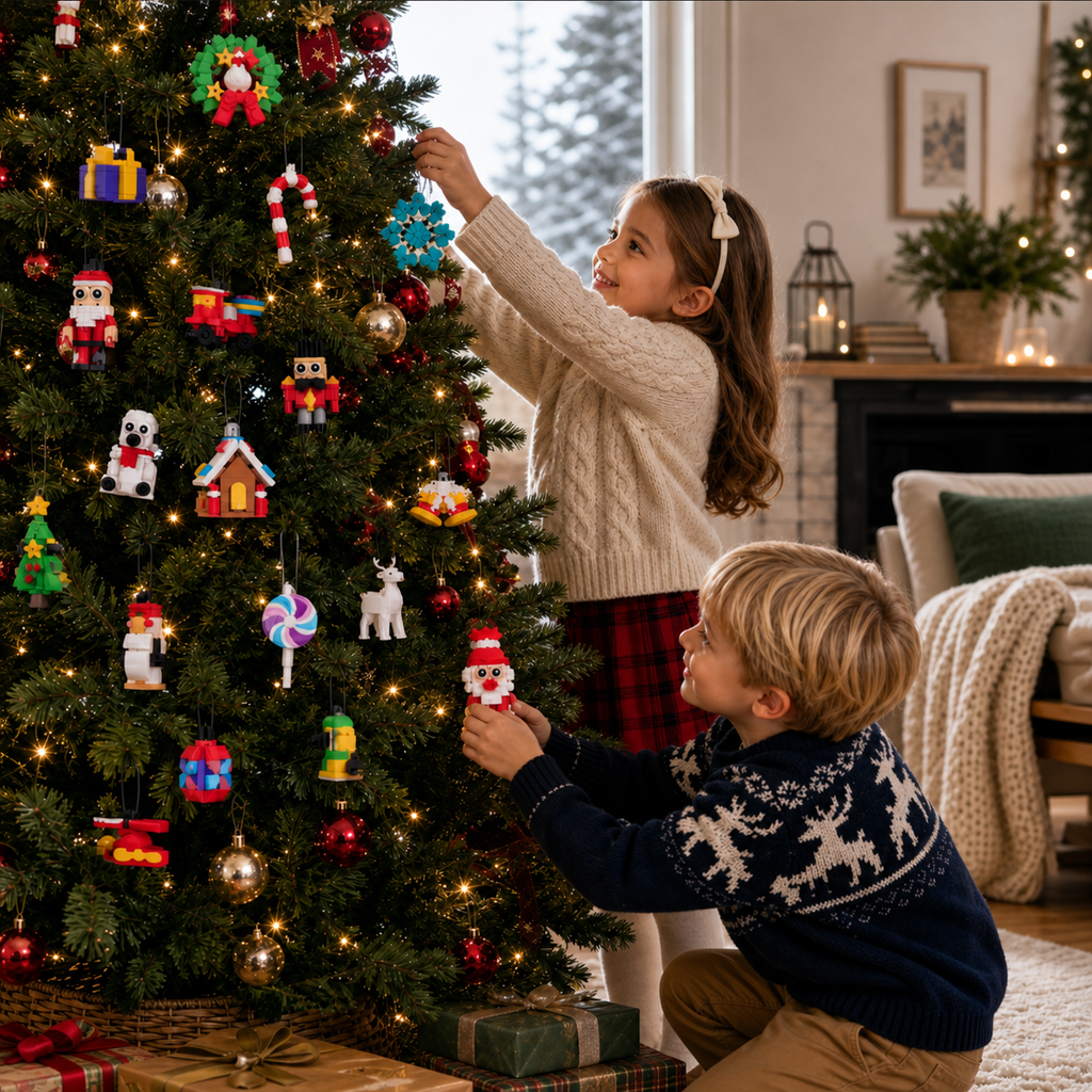 Calendrier de l'Avent en Blocs de Noël – 24 Ornements de Noël