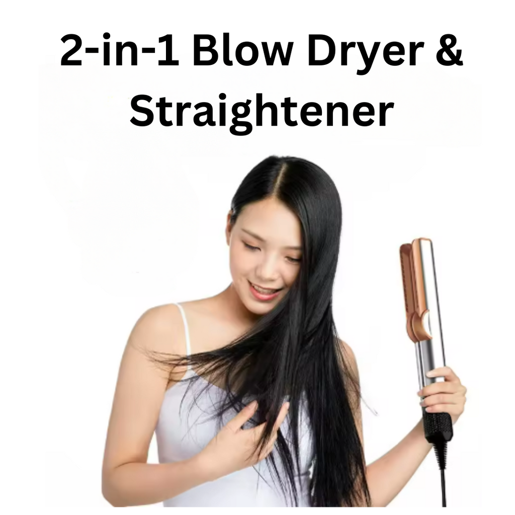 Sèche-cheveux et lisseur 2-en-1 avec réglages personnalisés