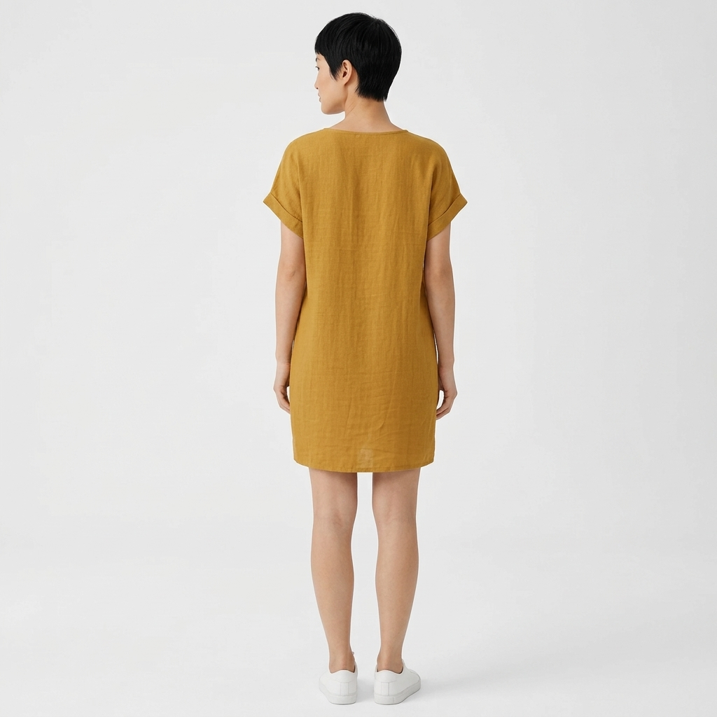 Robe Courte Femme Élégante Col V Manches Courtes