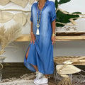 Lea™ - Robe en denim longue décontractée