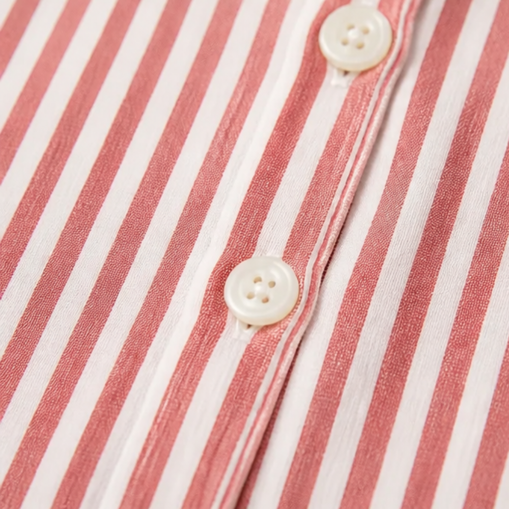 Blouse à col marin rayée Solène avec manches bouffantes