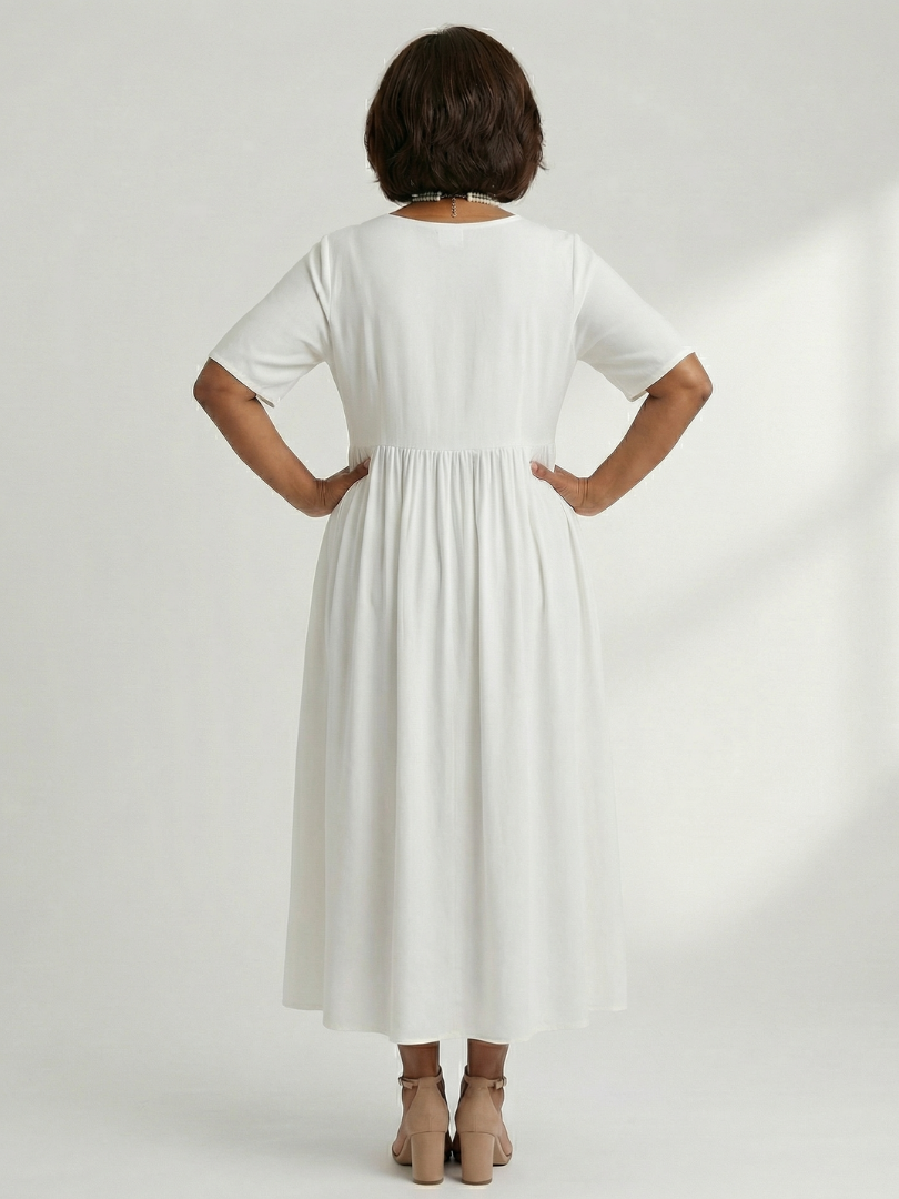 Ciren | Robe Midi à Volants Simple