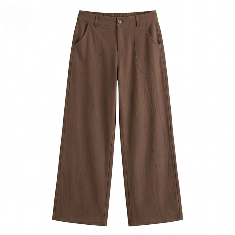 Loriva – Pantalons Palazzo à Taille Haute et Jambes Larges