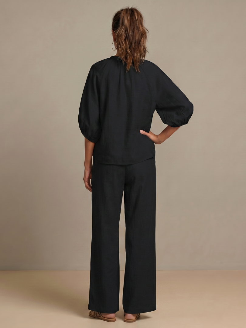 Natalia | Haut Blouson à Zip avec Pantalon Large