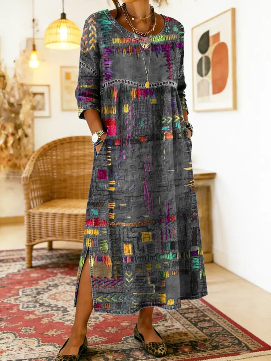 Isabelle | Robe patchwork ethnique
