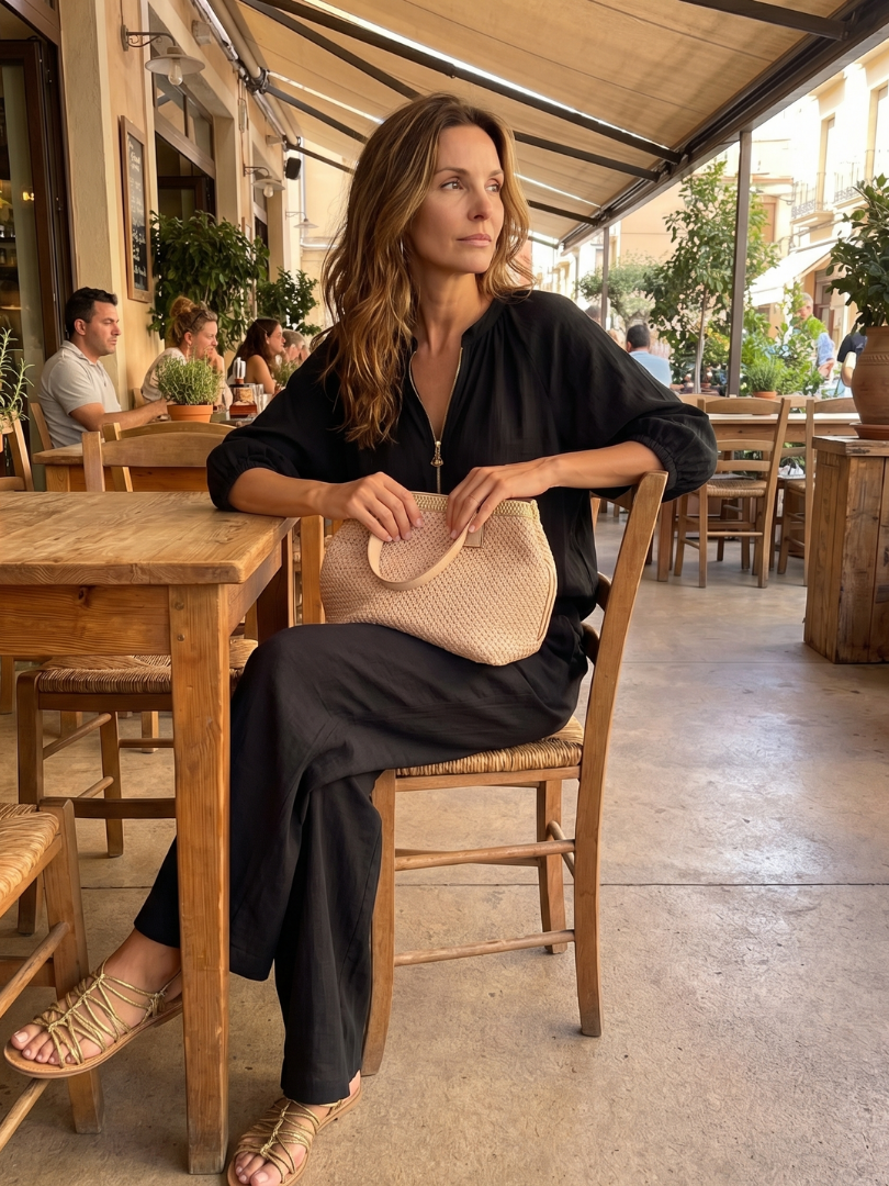 Natalia | Haut Blouson à Zip avec Pantalon Large