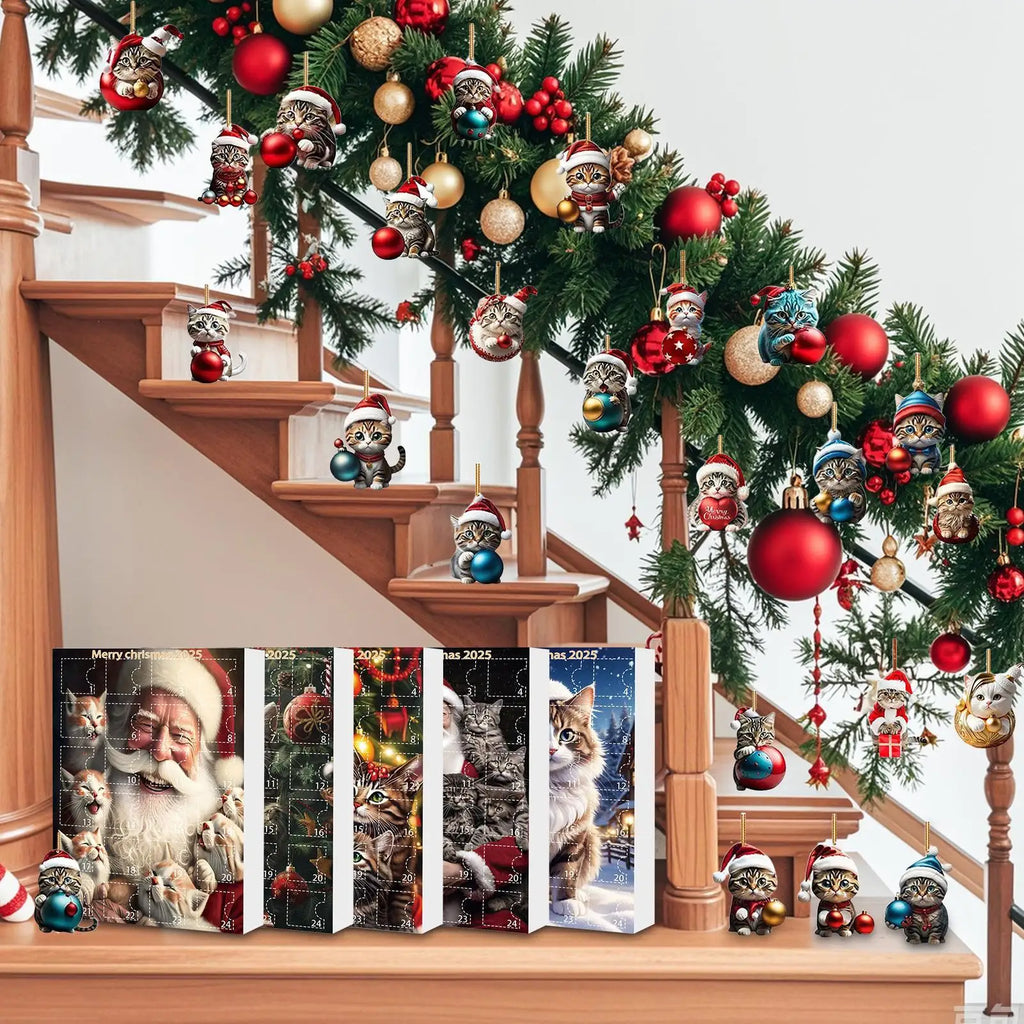 Ensemble d'Ornements de Noël pour Chats de 24 Pièces – Acrylique