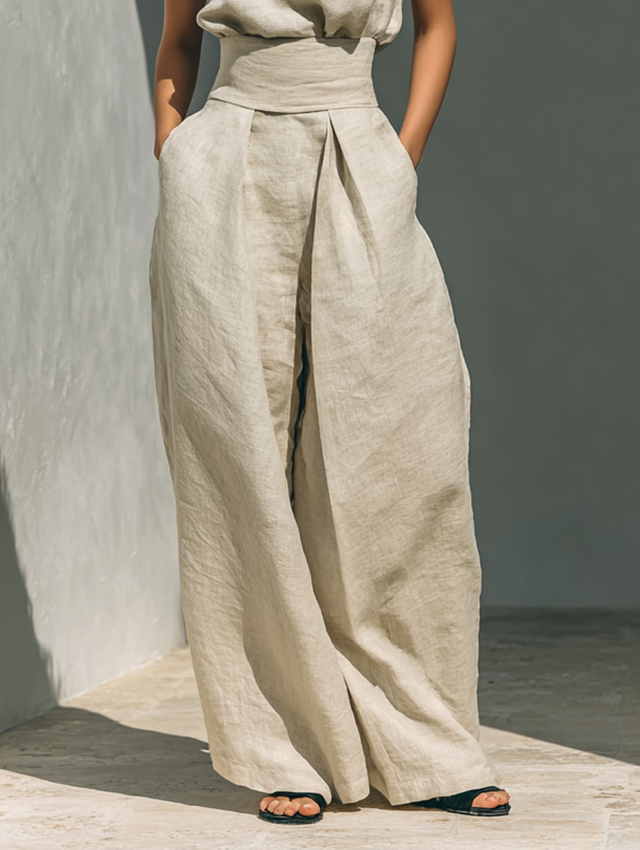 MOREAU LYON | ENSEMBLE PANTALON LARGE EN COTON POUR FEMME