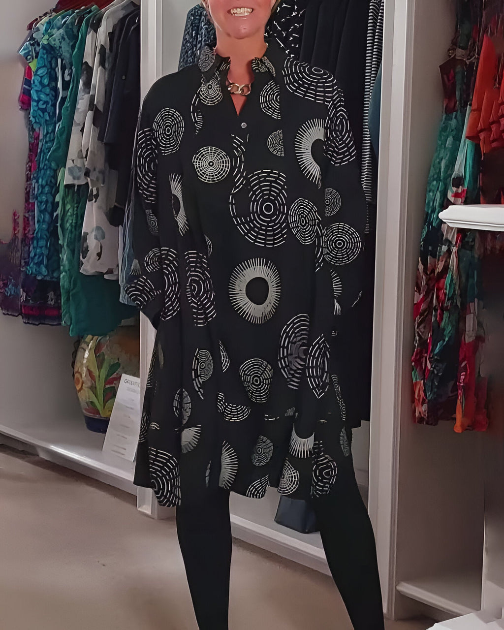 Rosie | Robe pour femmes avec des formes géométriques, tendance et élégante