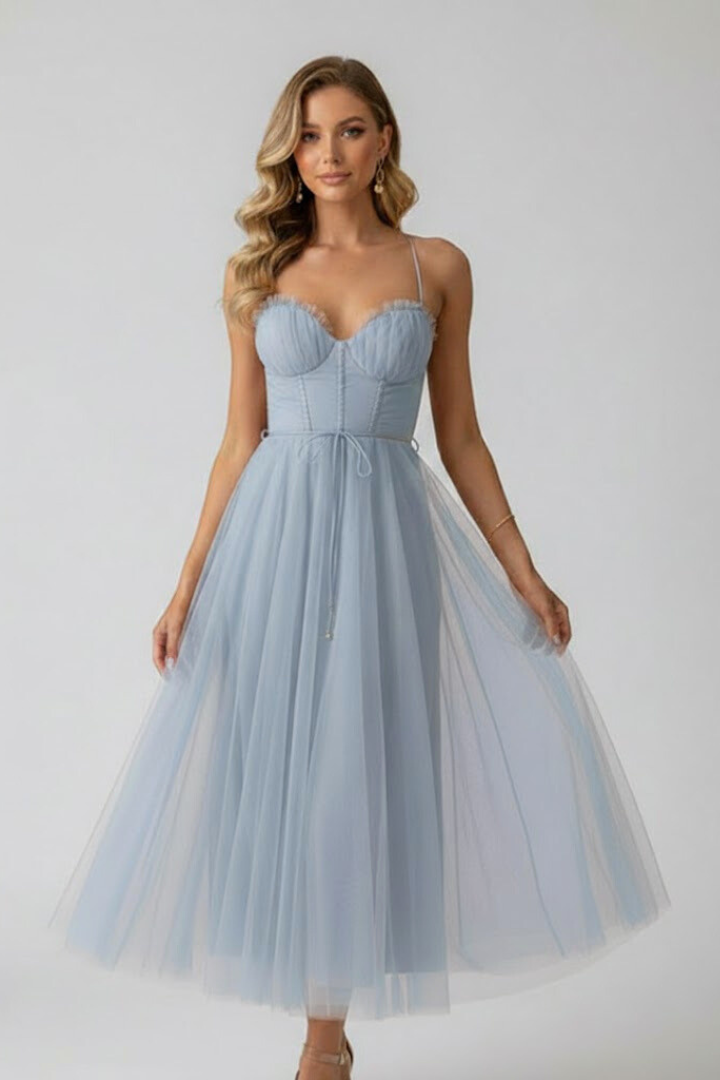 Robe en Tulle pour Femmes avec Décolleté en Coeur