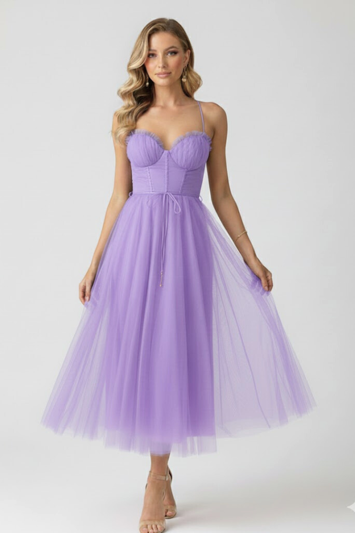 Robe en Tulle pour Femmes avec Décolleté en Coeur