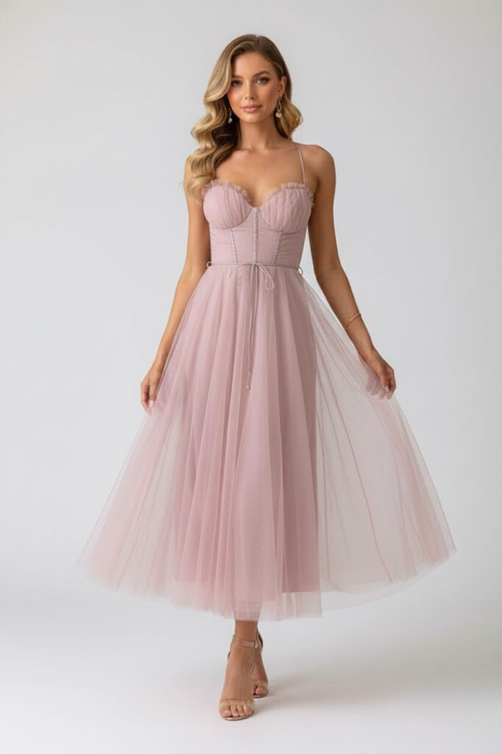 Robe en Tulle pour Femmes avec Décolleté en Coeur