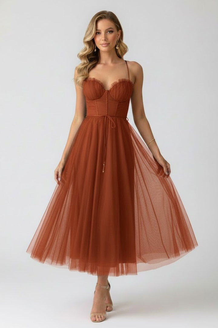 Robe en Tulle pour Femmes avec Décolleté en Coeur
