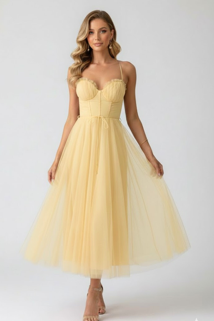 Robe en Tulle pour Femmes avec Décolleté en Coeur