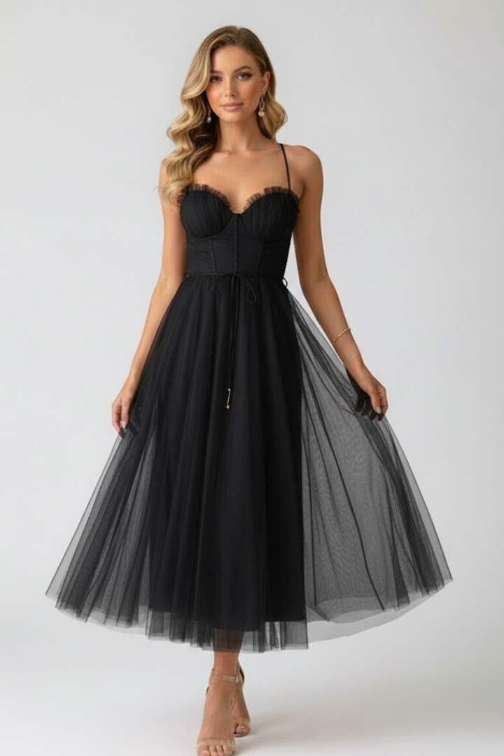 Robe en Tulle pour Femmes avec Décolleté en Coeur