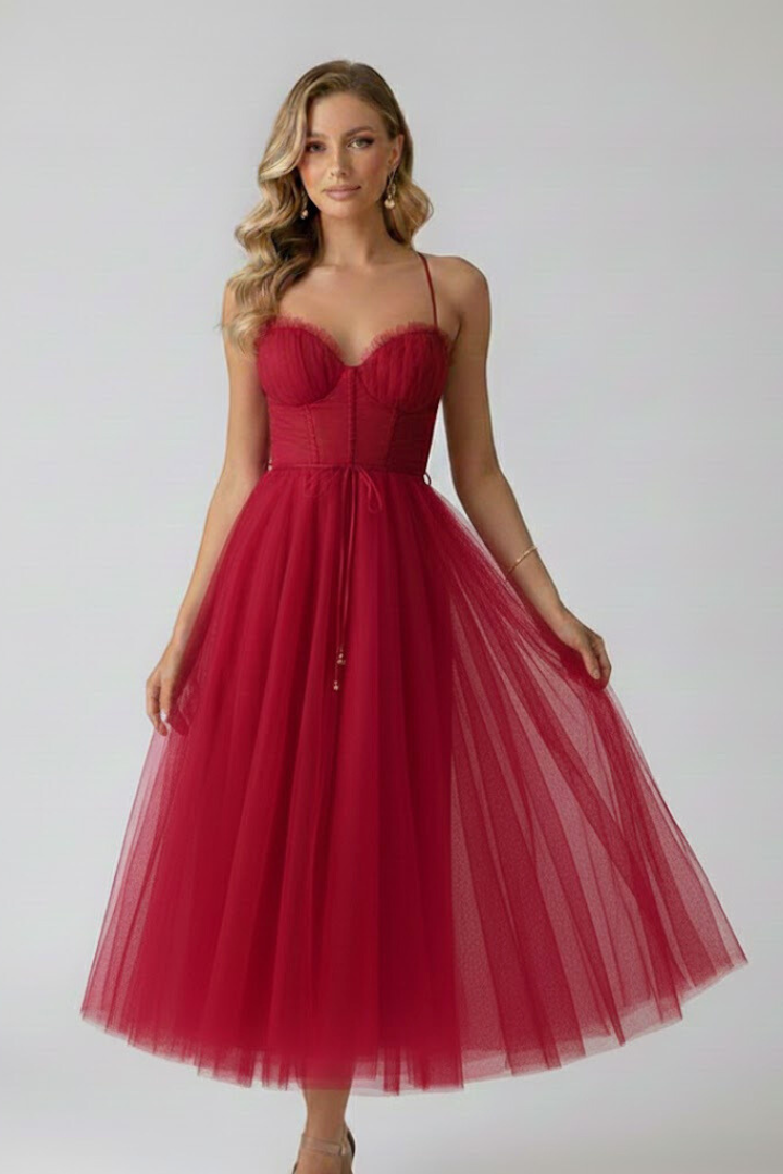 Robe en Tulle pour Femmes avec Décolleté en Coeur