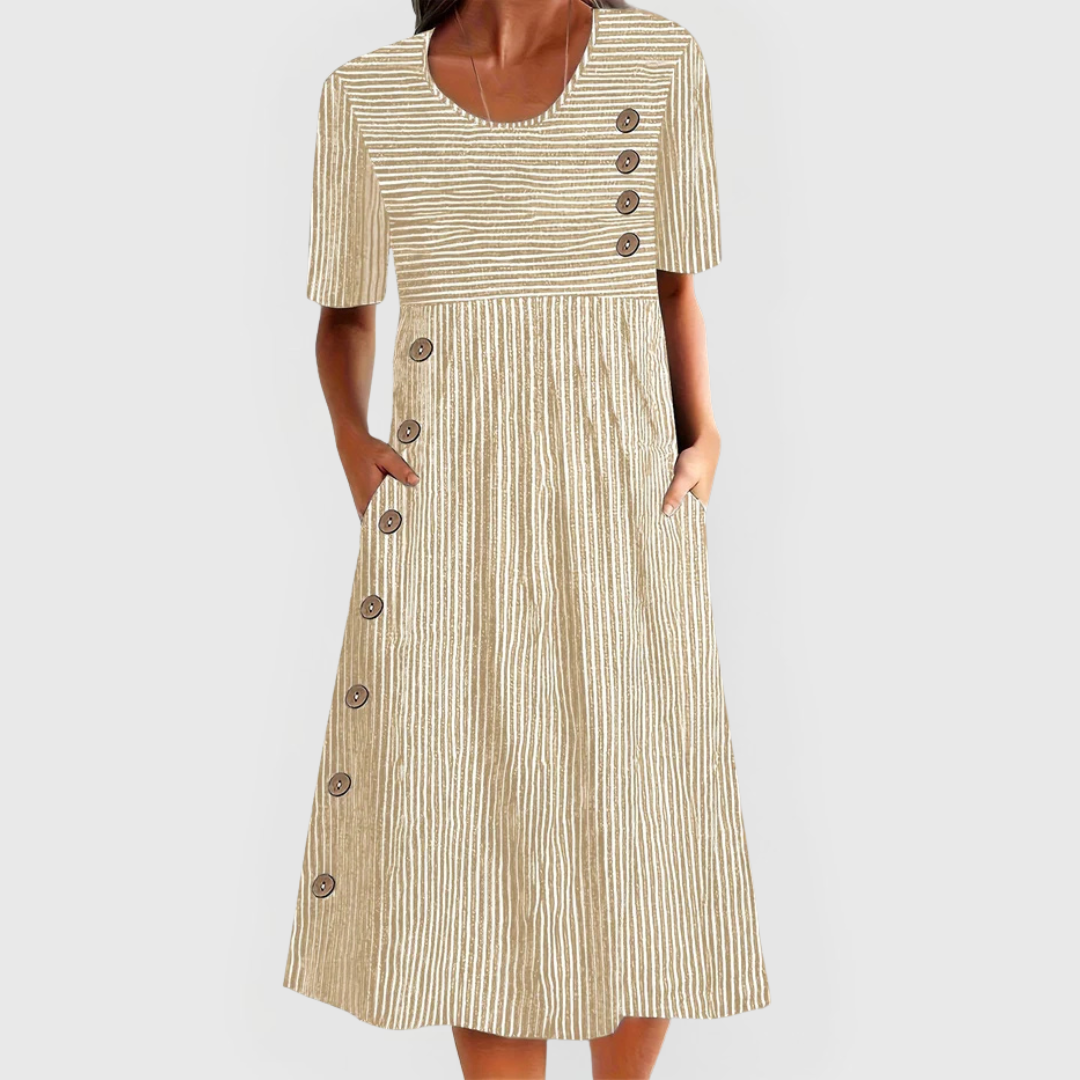 Wanda™ - Robe Midi Rayée