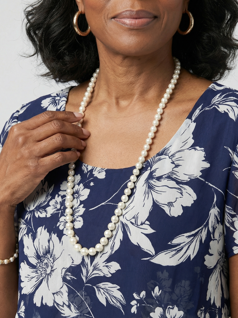 Thea | Robe longueur genou à motif floral subtil