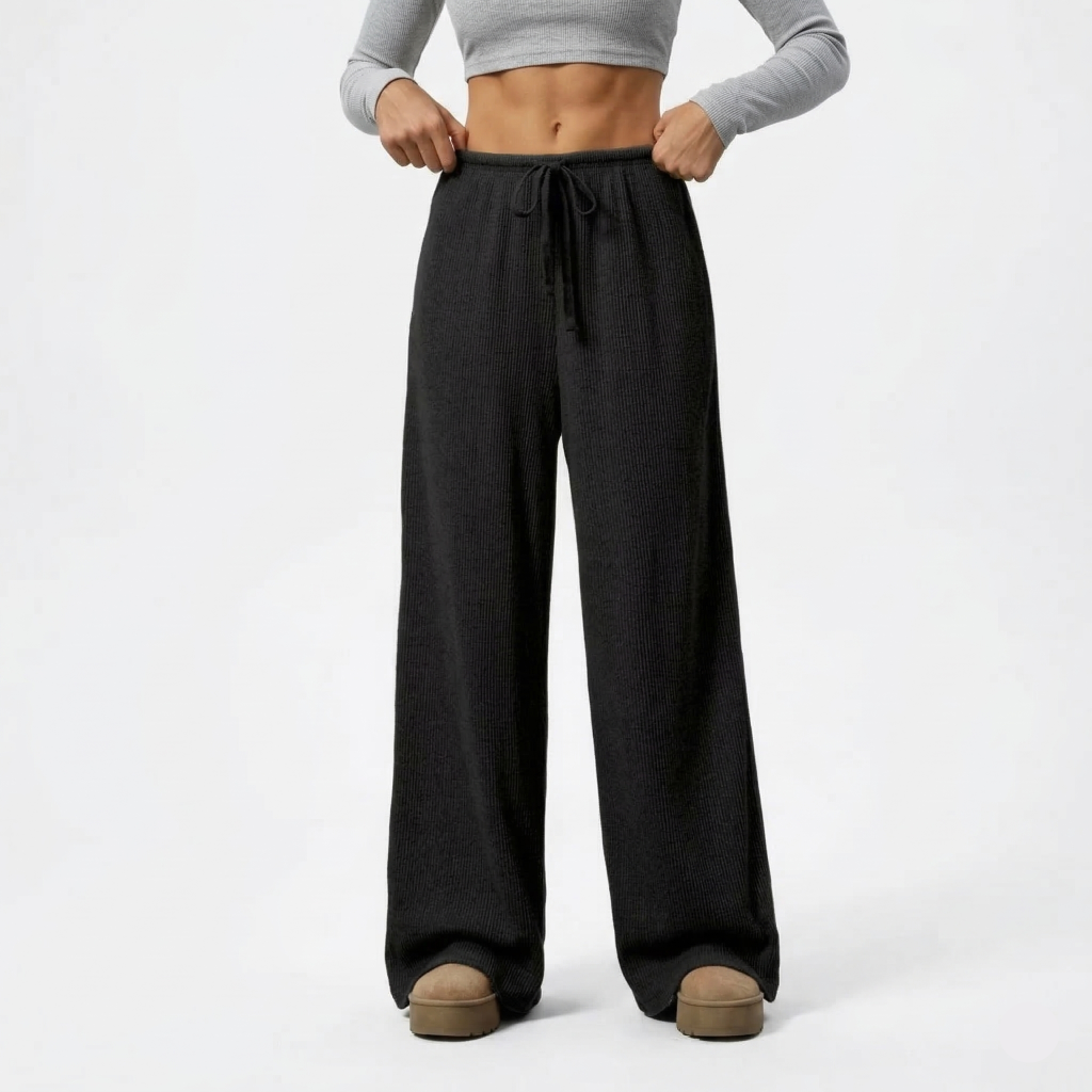 Pantalon Femme Large Confort Taille Élastique Style Lounge