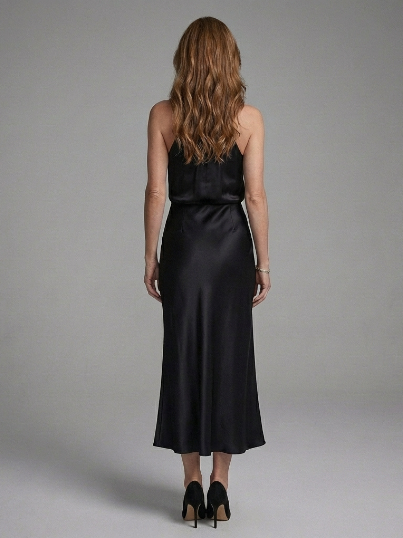 Rivelle | Robe Midi Drapée à Encolure Halter