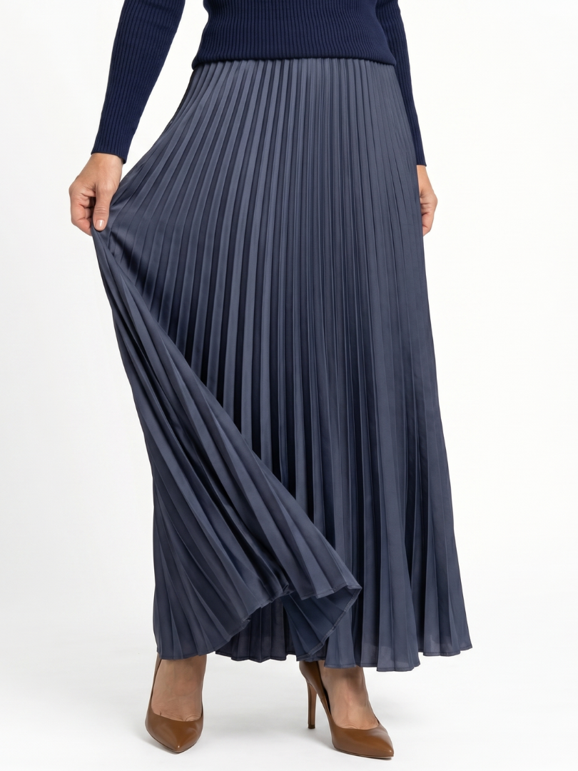 Faon | Robe Midi à Jupes Plissées et Haut Tricoté