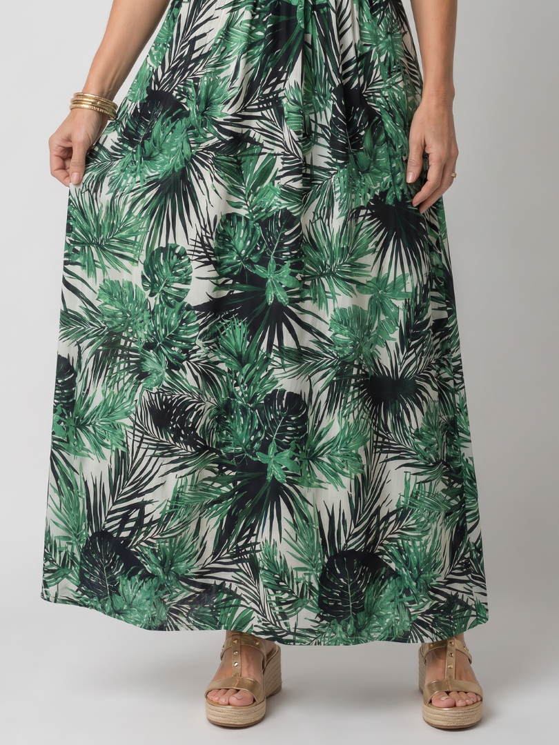 Maravelle | Robe Midi sans Manches à Imprimé Floral