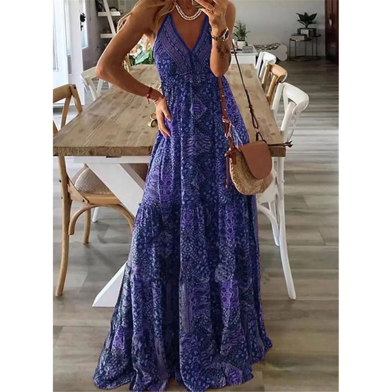 robe maxi d'été imprimée - Aiah