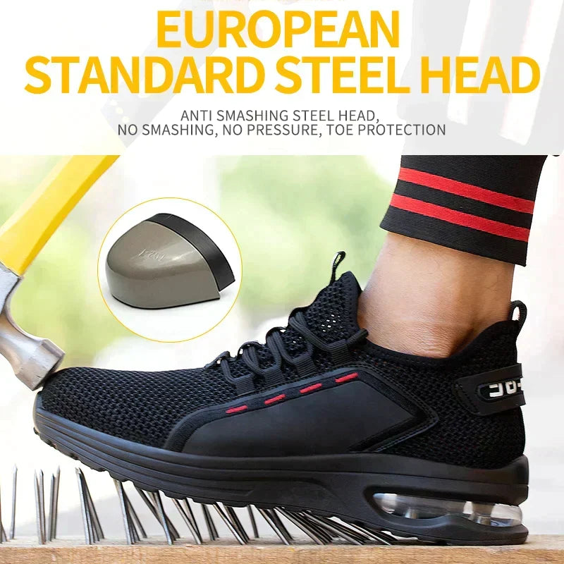 Chaussures de Travail Ultralaégères Respirantes Antidérapantes avec Embout en Acier