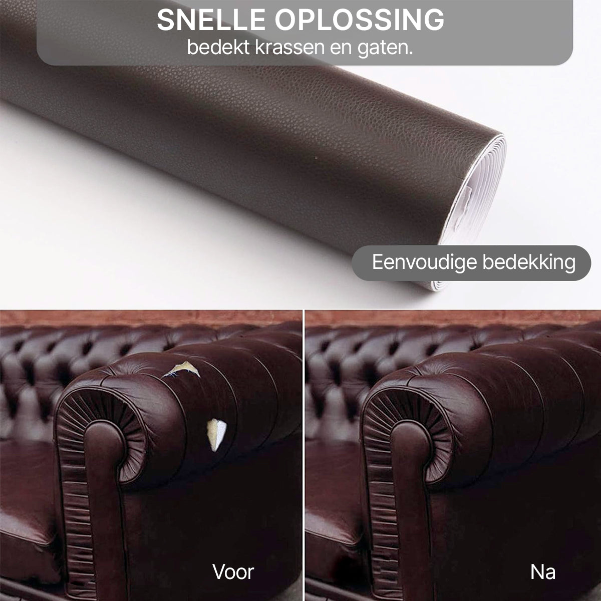 Patch de Réparation en Cuir PU Autocollant - Imperméable et Résistant