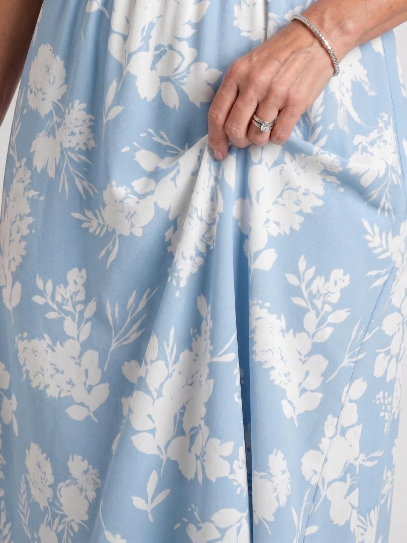 Marion | Robe Midi à Manches Courtes en Imprimé Floral