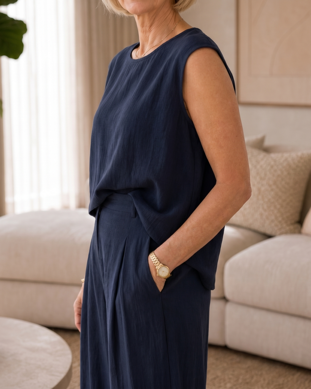 Noelisse | Ensemble haut sans manches et pantalon large