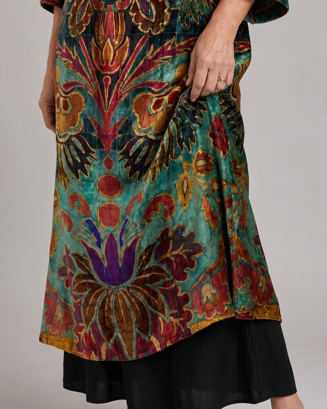 Valmira | Robe Midi Ample à Imprimé Bohème Orné
