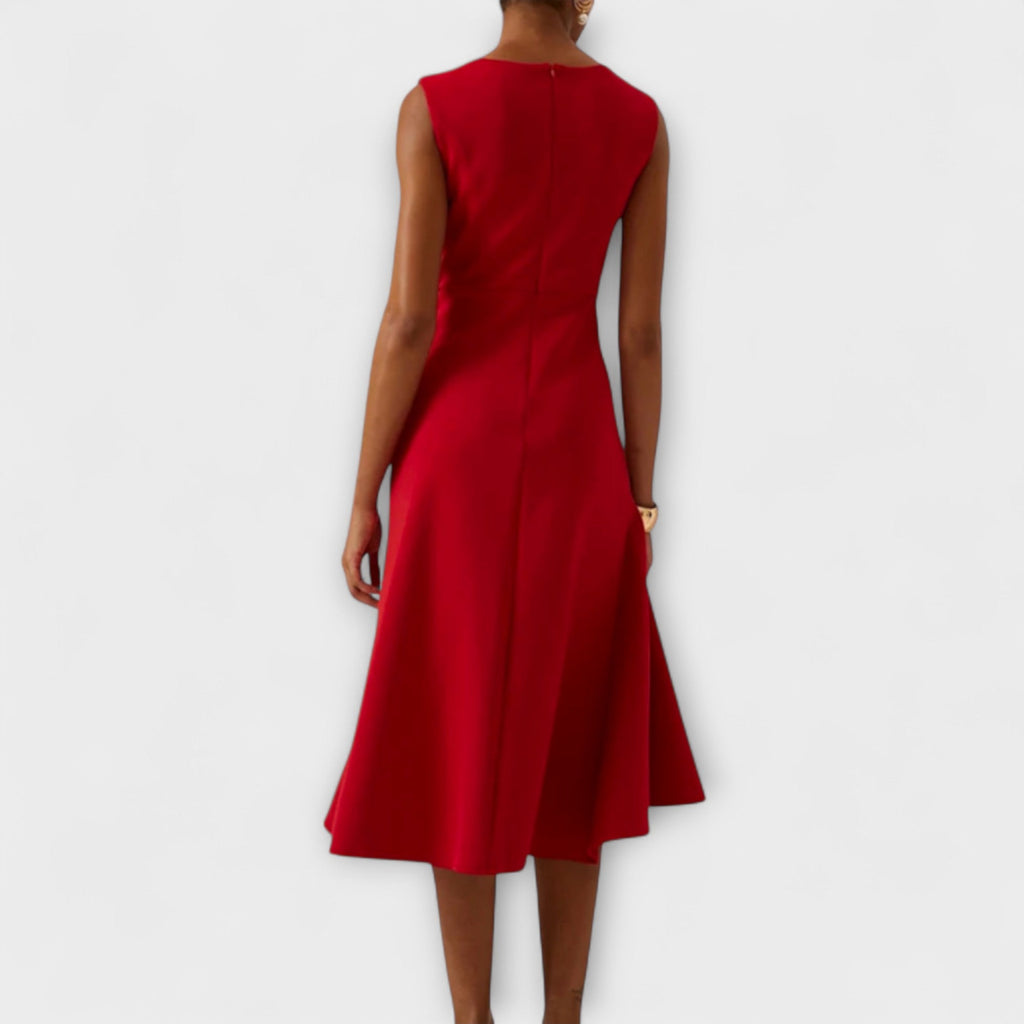 Juliette™ – Robe Midi Drapée Asymétrique Élégante