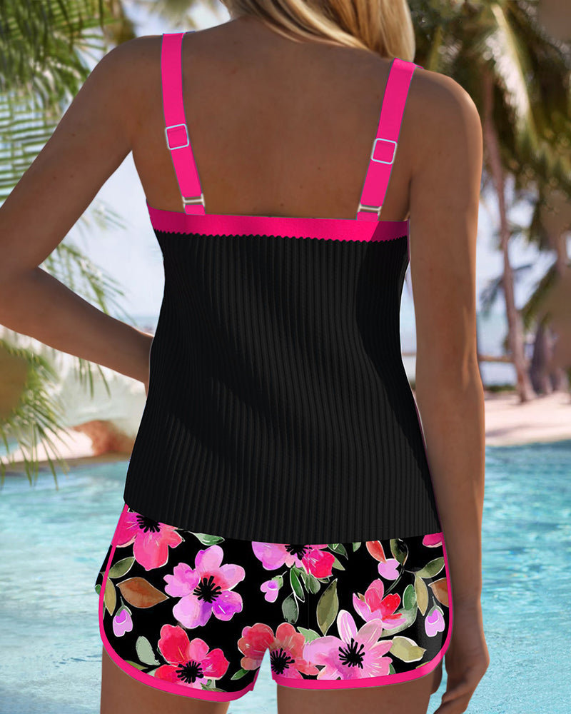 TANKINI TEXTURÉ À SHORT POUR FEMME