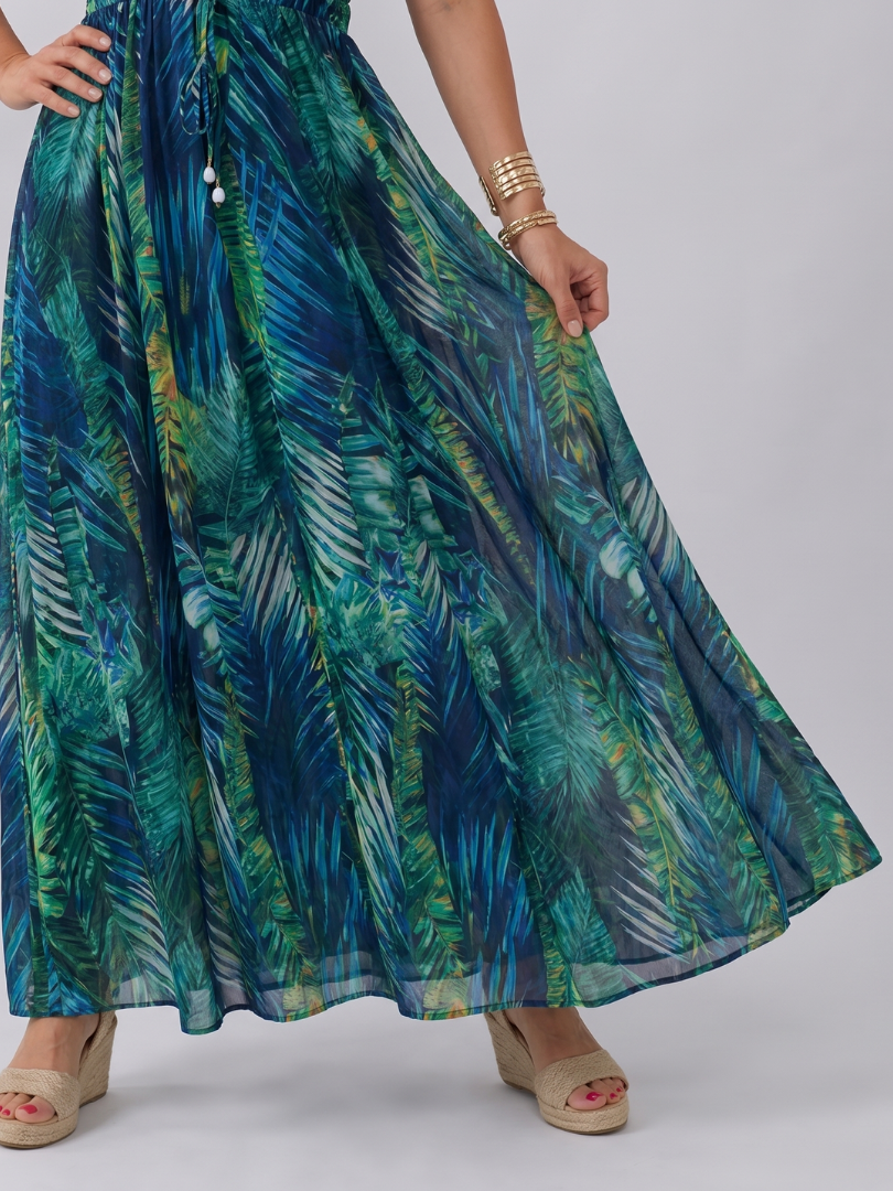 Zake | Robe midi sans manches à taille empire
