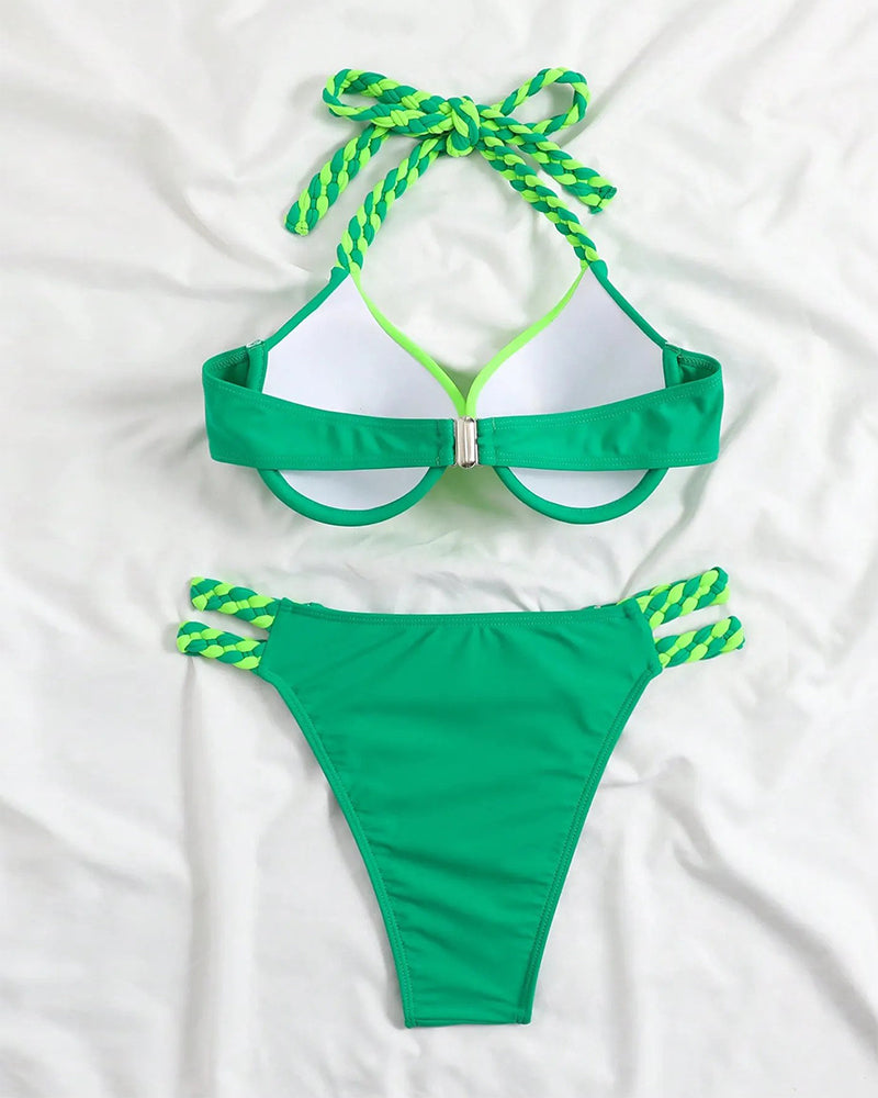 Levi | Bikini à bretelles colorblock