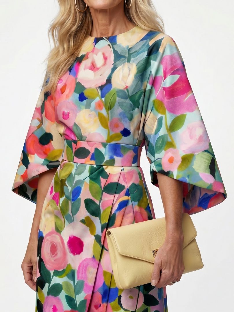 Glade | Robe Midi Florale à Manches Amples