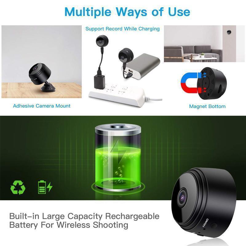 Caméra Mini WiFi Magnétique 1080p - Caméra de Recul pour Remorque de Camping