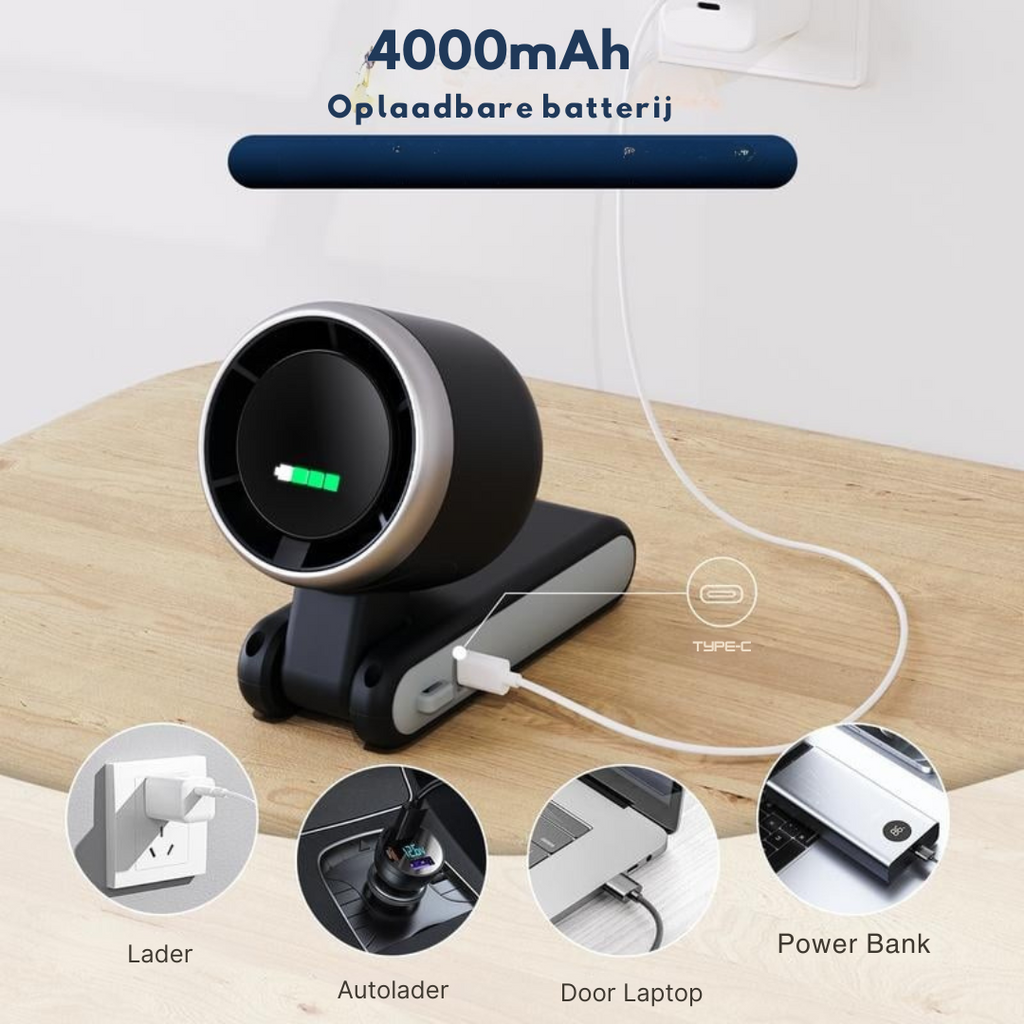 Aurelia Luxe Serene Ventilateur de Poche | Ventilateur élégant pour un confort et une tranquillité ultimes