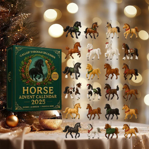 Calendrier de l'Avent Équestre Magique 2025 – 24 Figurines Peintes à la Main pour les Amateurs de Chevaux