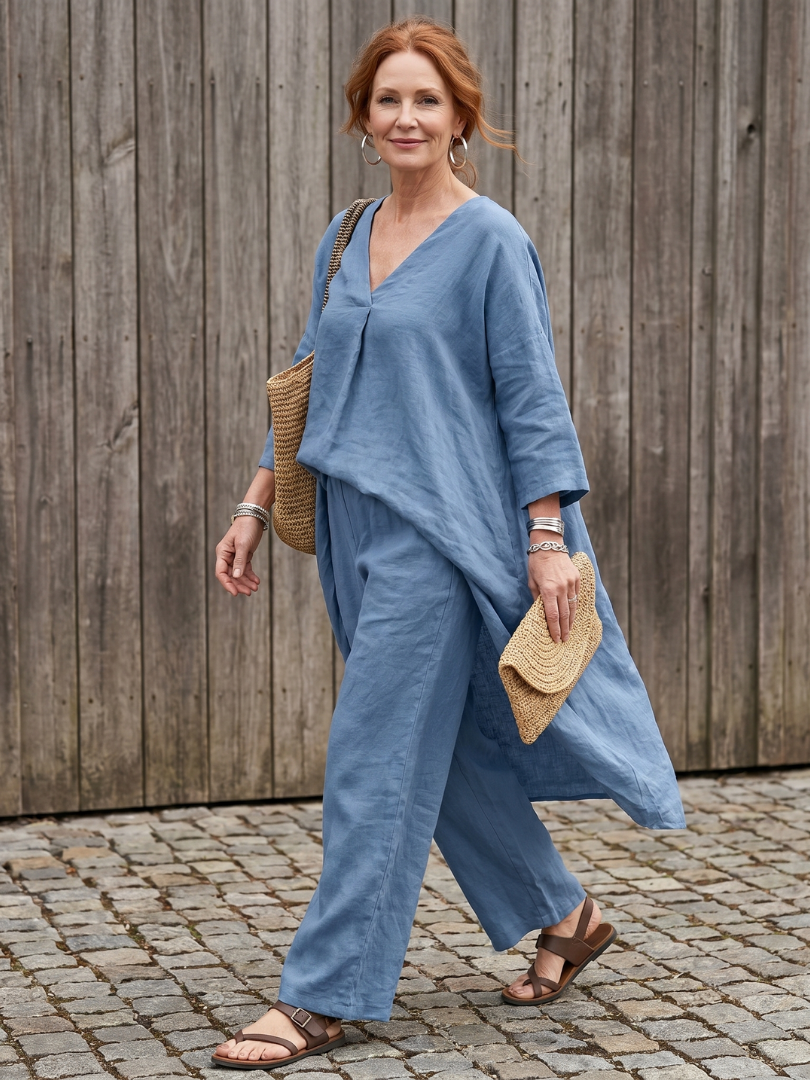 Onyx | Ensemble Haut Tunique Ample et Pantalon Large