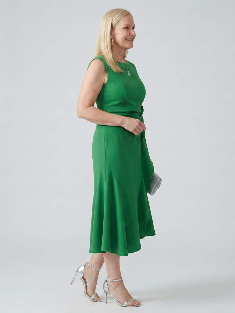 Voren | Robe Midi Drapée Simple