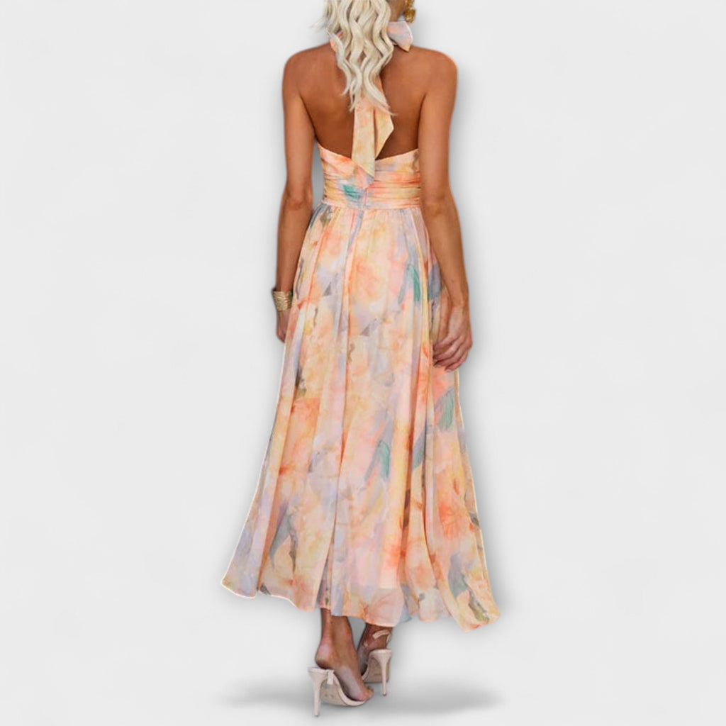 Dana™ – Robe Maxi Halter Aquarelle